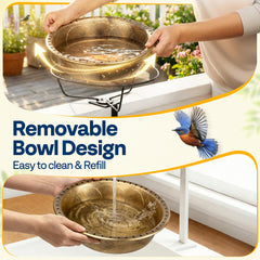 VIVOHOME bird bath with water and stones for smaller birds