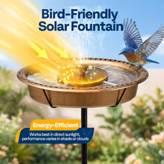 VIVOHOME Copper Bird Bath with detachable bowl