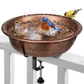 VIVOHOME Deck-Mounted Bird Bath bronze front view