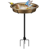 VIVOHOME Oval Bird Bath copper finish front view