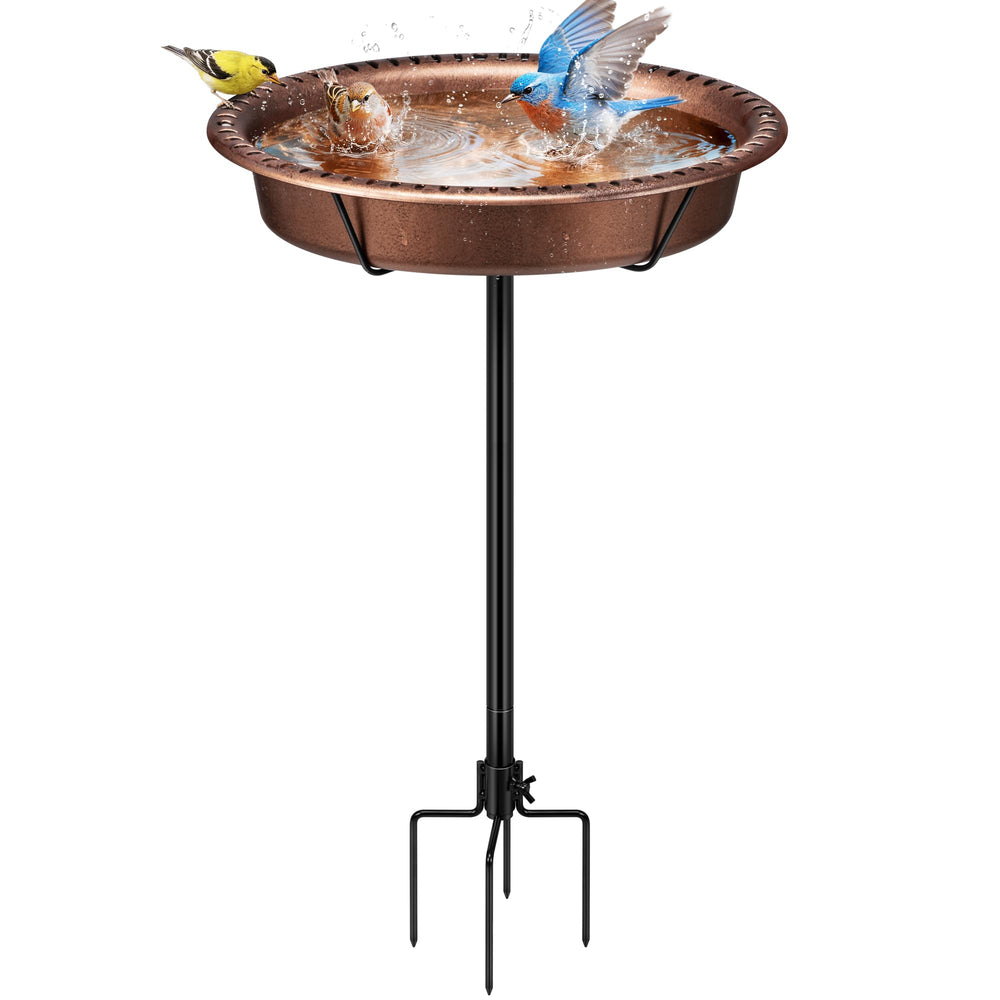 VIVOHOME Oval Bird Bath in Bronze, front view