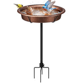 VIVOHOME Oval Bird Bath in Bronze, front view