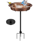 VIVOHOME Oval Bird Bath with Solar Fountain front view in bronze