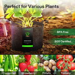 VIVOSUN 3 Gallon Fabric Grow Bag showing drainage fabric