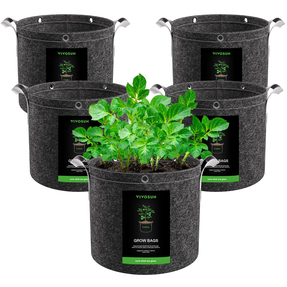 VIVOSUN 3 Gallon Grow Bag front view, black fabric