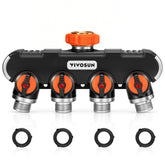 VIVOSUN 4 Way Hose Splitter front view with black finish