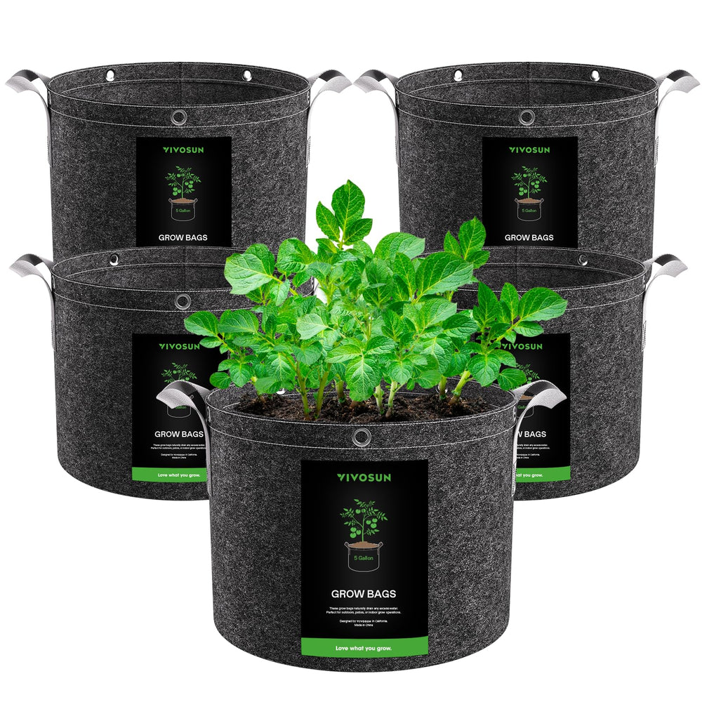VIVOSUN 5 Gallon Grow Bag front view with reinforced handles