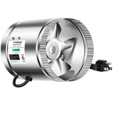 VIVOSUN 6" Inline Fan front view with black metal casing
