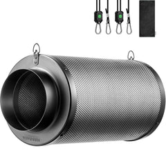 VIVOSUN 6" Pro Carbon Filter front view with black finish