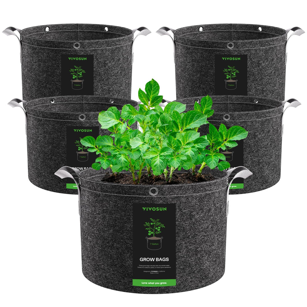 VIVOSUN 7 Gallon Fabric Grow Bag front view with handle