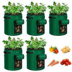 VIVOSUN 7 Gallon Potato Grow Bag green with potatoes visible inside