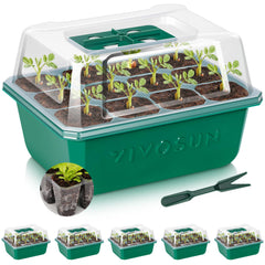 VIVOSUN 72-Cell seed starter tray with humidity dome front view