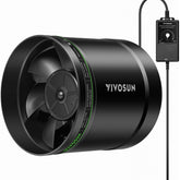 VIVOSUN 8-inch Inline Fan front view with black finish