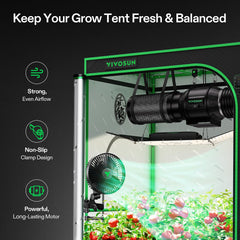 VIVOSUN AeroWave A6 Grow Tent Clip Fan side view with clamp