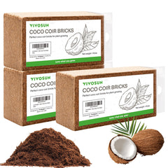 VIVOSUN Coco Coir Brick front view, 1.4lbs natural organic soil