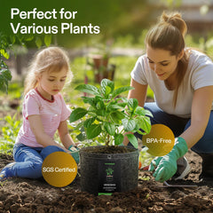 VIVOSUN grow bag with built-in metal rings for plant training