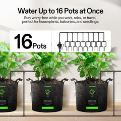 VIVOSUN irrigation kit setup with 16 plants watering
