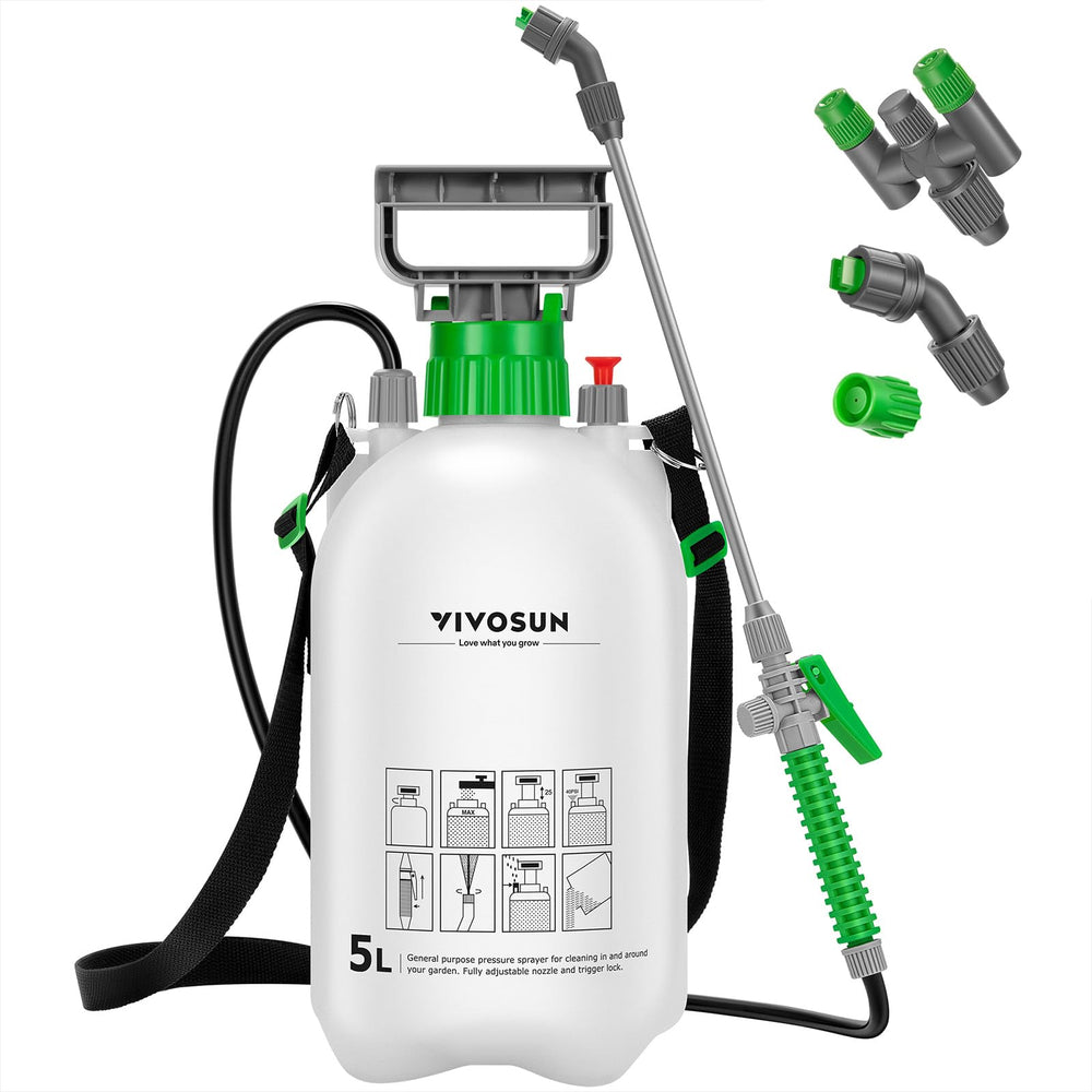 VIVOSUN Pump Sprayer 1.35 Gal white model front view