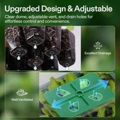 VIVOSUN seed starter trays showing adjustable vents