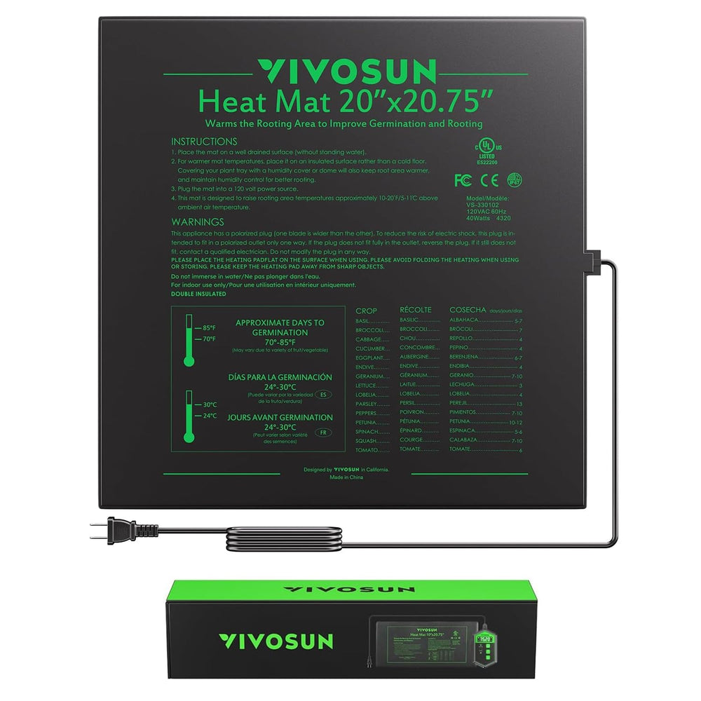 VIVOSUN Seedling Heat Mat 20" x 20.75" front view