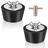 Vizava 2 Pack Rubber Pool Winter Plugs with T-Handle front view