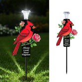 VKEVOC Solar Cardinal Memorial Stake front view with LED light