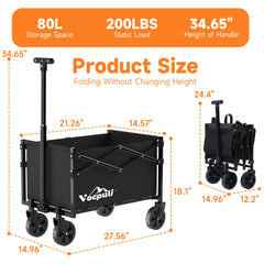 Vocpuli Collapsible Wagon Cart with wheels detached for cleaning