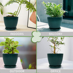 Vodotion pot with matching saucer, side view