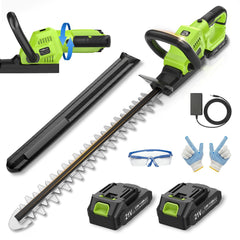 VOERJIA Cordless Hedge Trimmer front view with LCD display