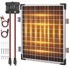 Voltset 50W 12V solar panel front view with tempered glass