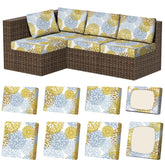Vorshape 8 pcs outdoor cushion covers in floral design, front view