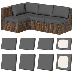 Vorshape 8Pcs Outdoor Cushion Covers in Medium Grey - front view