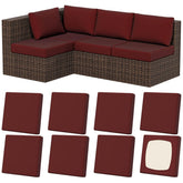 Vorshape 8Pcs Outdoor Cushion Covers in wine-red color