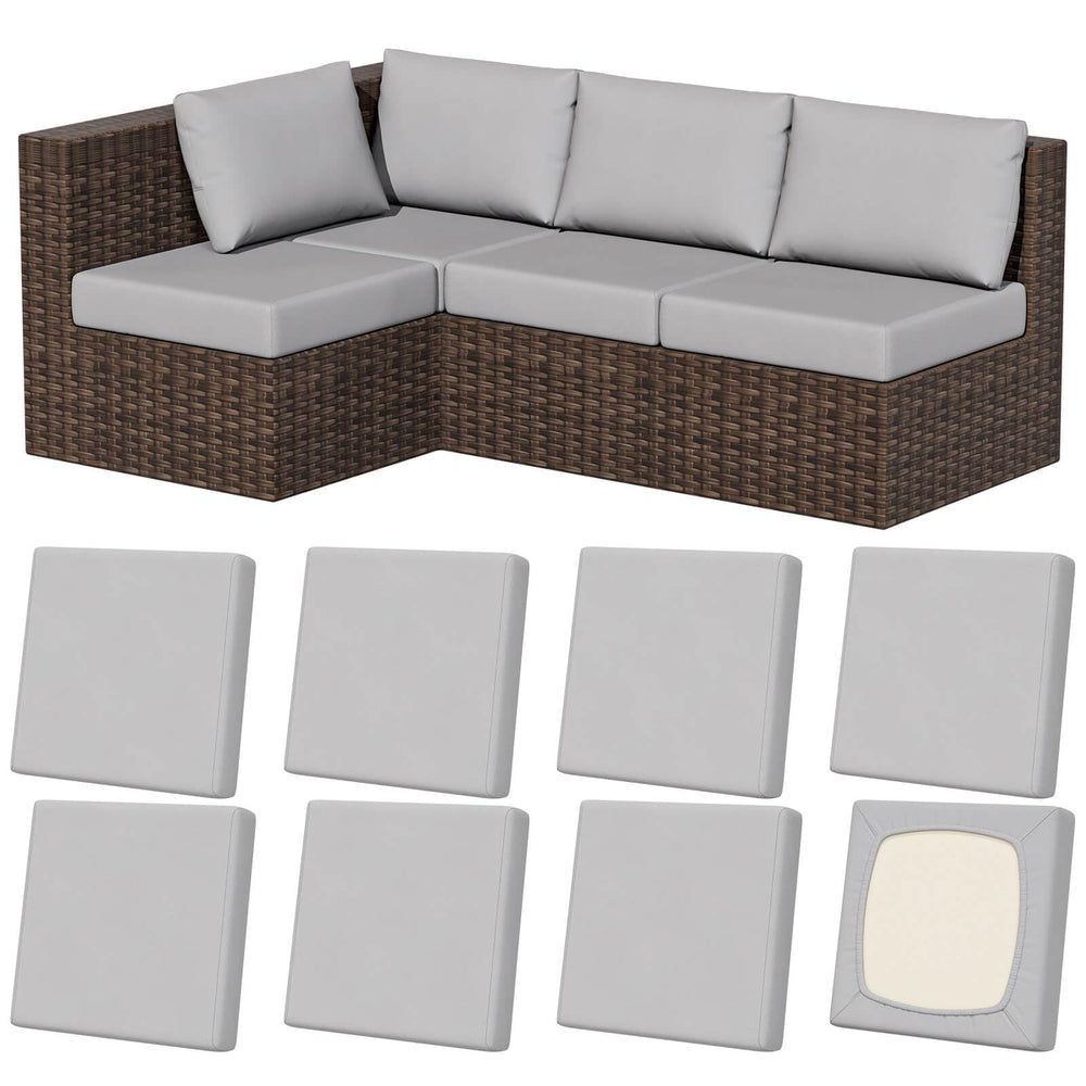 Vorshape outdoor cushion covers 8-piece set in air-grey