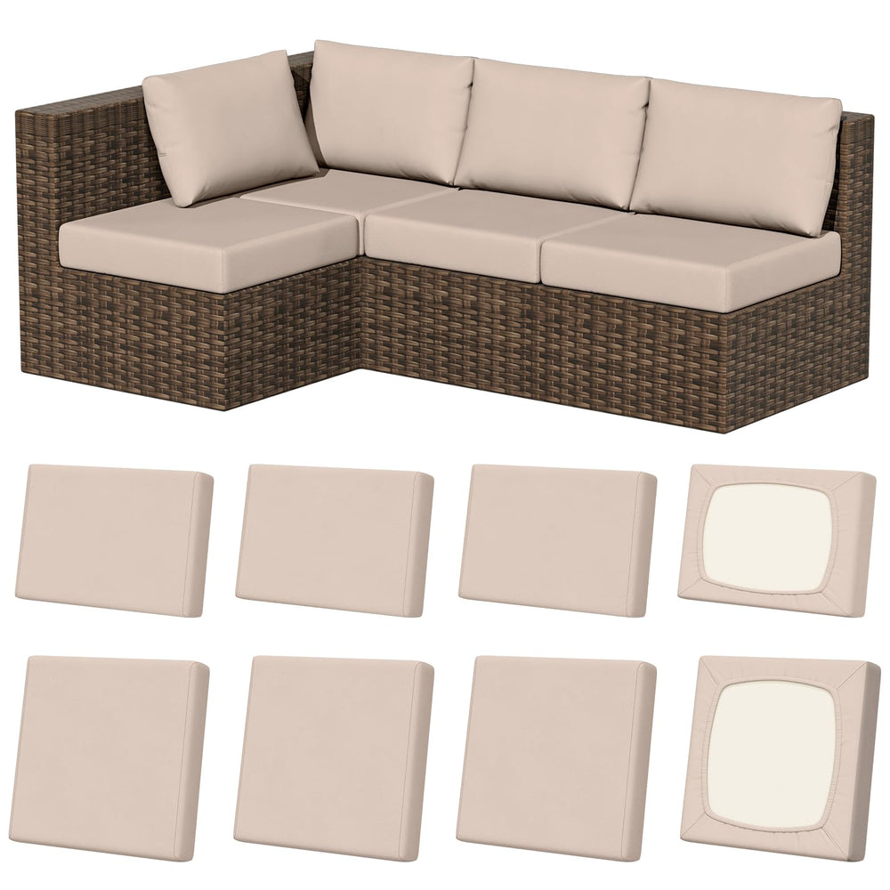 Vorshape outdoor cushion covers in dusky peach, front view