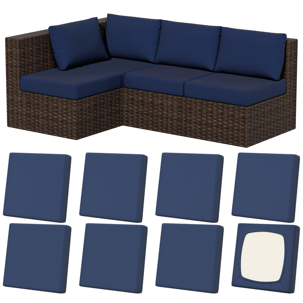 Vorshape outdoor cushion covers navy blue, front view