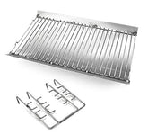 Votenli 27-inch Steel Ash Pan front view with wire grate