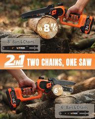 VOTREK Mini Chainsaw 6-inch guide bar in use