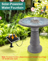 Vovamo Rock Solar Fountain side view showcasing multiple nozzles