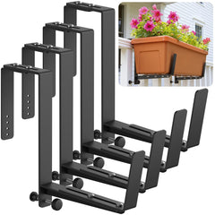 VOXOR adjustable window box brackets black front view