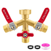 Vtenyeo 3-Way Hose Splitter front view in yellow