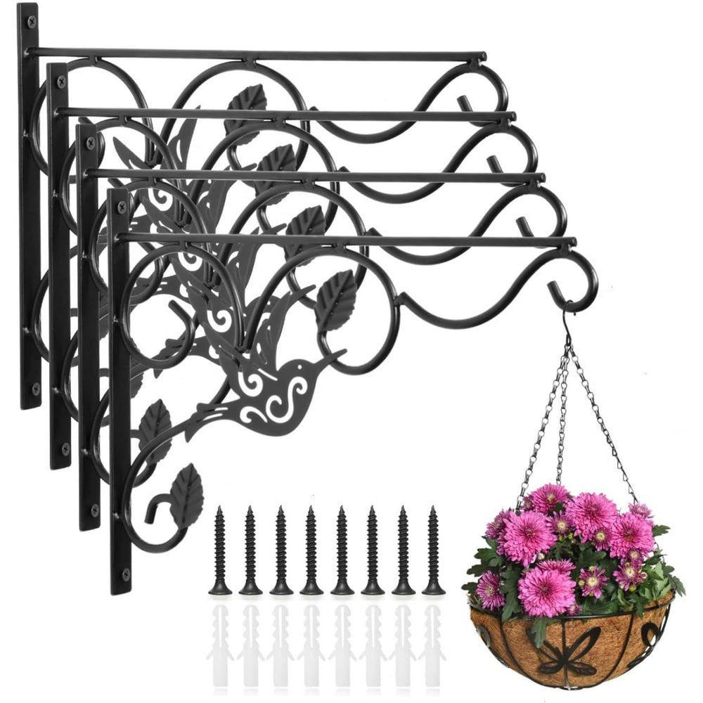Vumdua Hanging Plants Bracket 12 inch black hook front view