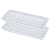 VUWEZ 2 Pack Plastic Plant Tray Saucer Clear front view