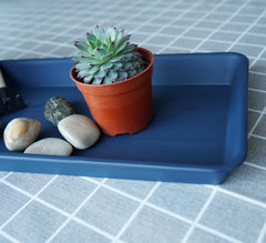 VUWEZ blue rectangular plant tray side view
