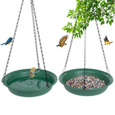VUWEZ Hanging Bird Feeder & Bath green model front view