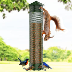 VYHAG Metal Squirrel Proof Bird Feeder green model front view