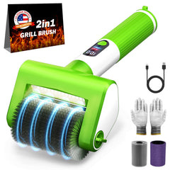 VYtoov Electric Grill Brush front view with LED lights