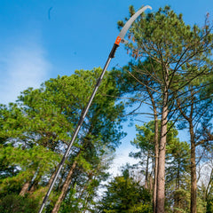 Walensee 7.7FT Pole Saw side view showing stainless steel extension pole