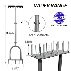 Walensee lawn aerator with cushioned T-handle and foot pedal
