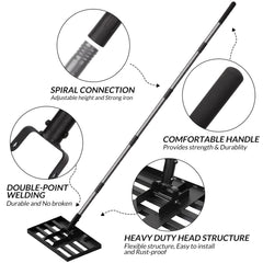Walensee Lawn Leveling Rake assembling process with screw-lock handle